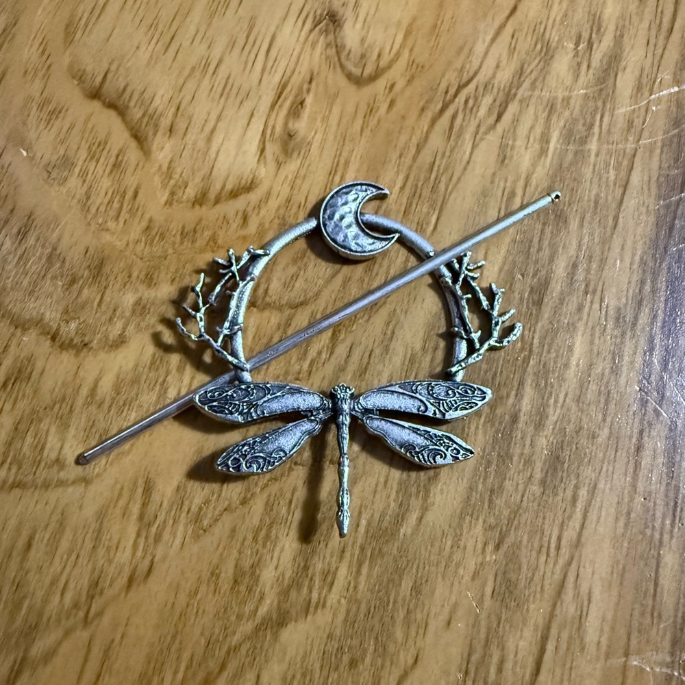 Silver Dragonfly Hairpin